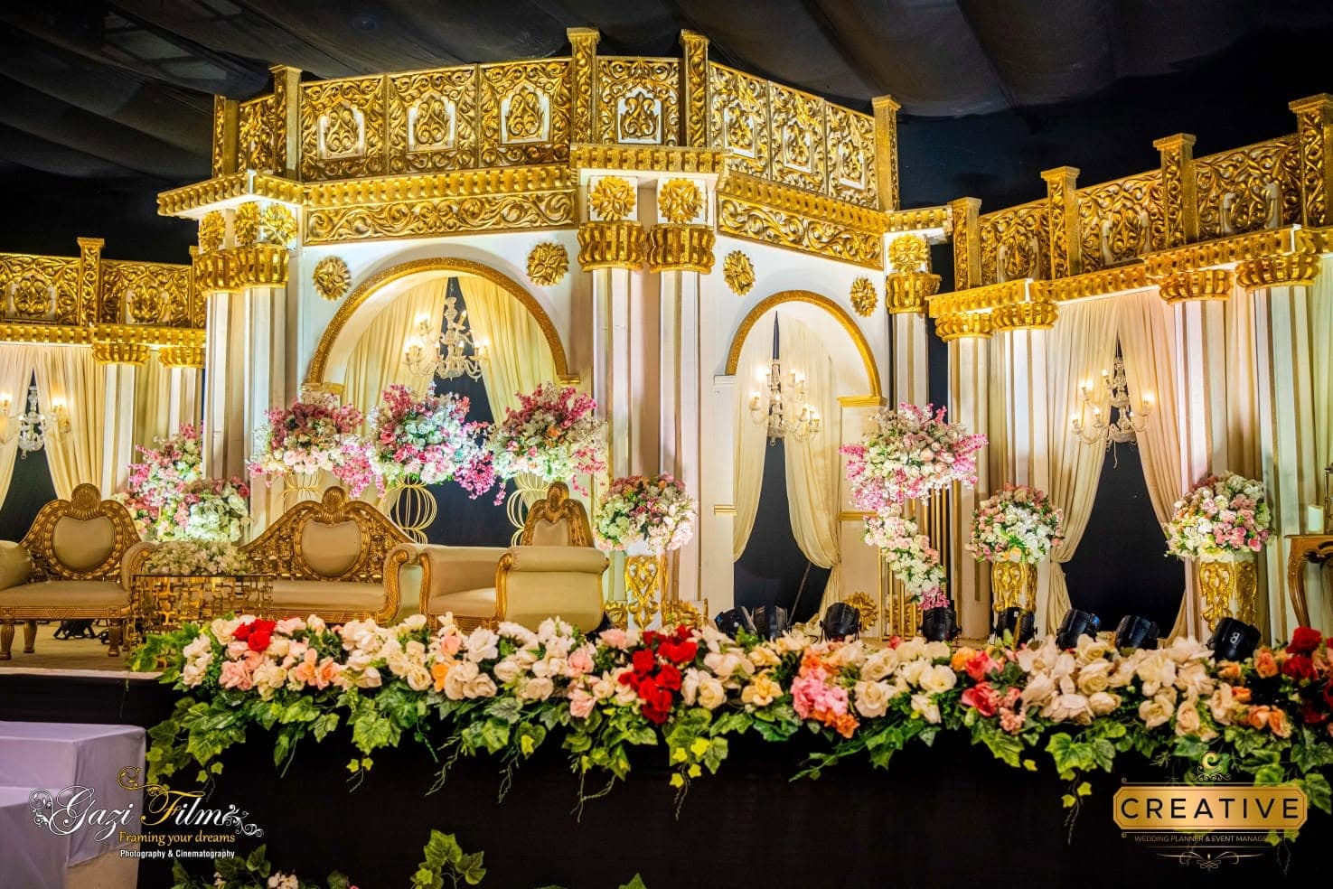 Stage Decor: Mughal theme wedding at BAF Shaheen Hall