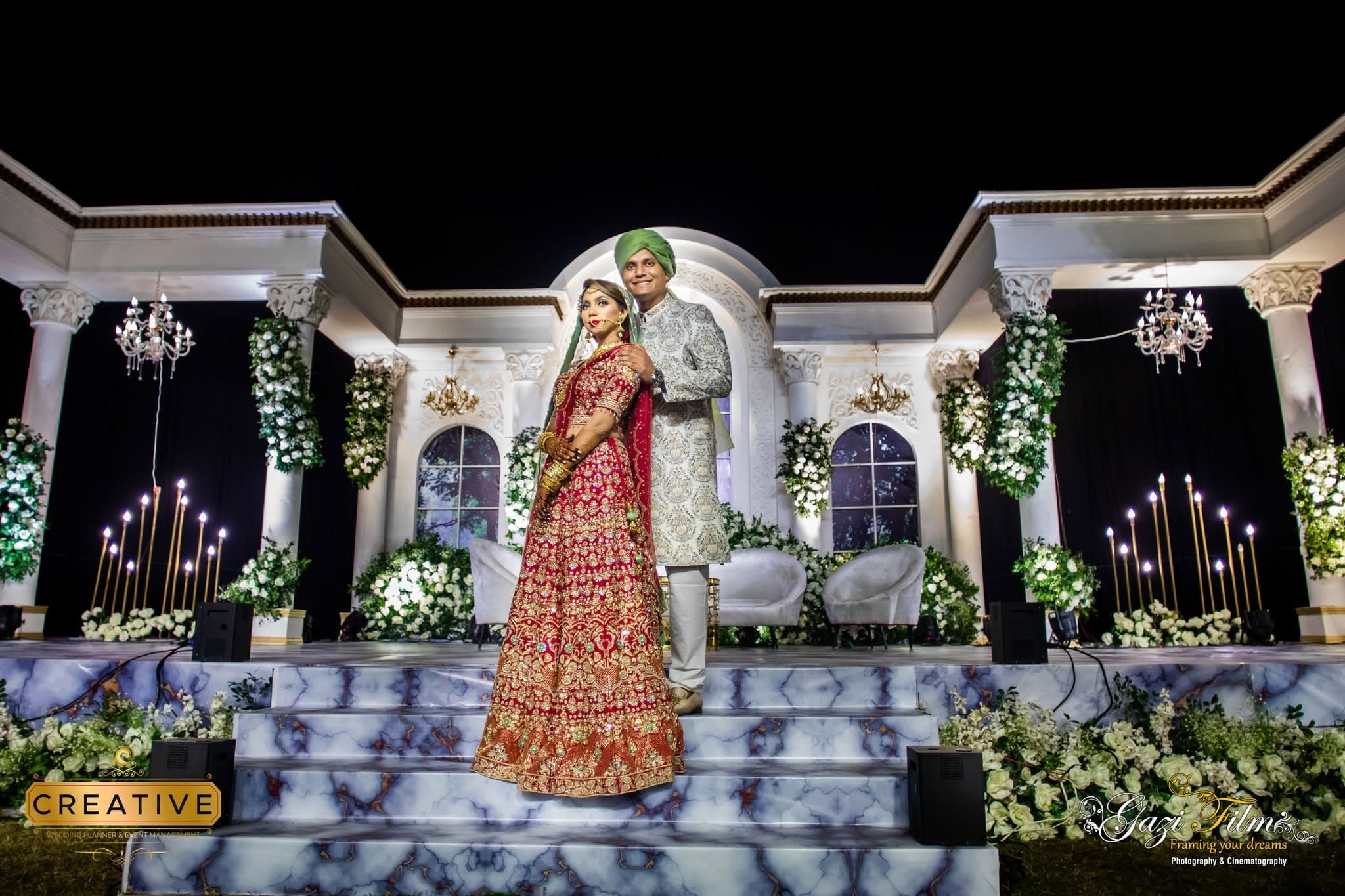 Stage Decor: Grand wedding reception at Senakunja